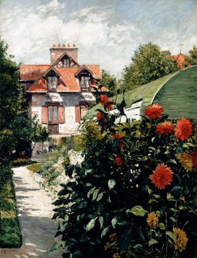 The Dahlias, garden at Petit Gennevilliers by Gustave Caillebotte